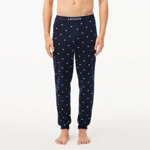 Lacoste‎ Men's Blue Crocodile Motif Pajama Lounge Sleepwear Jogger Pants Size M